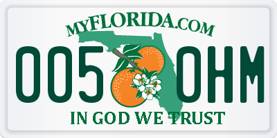 FL license plate 0050HM