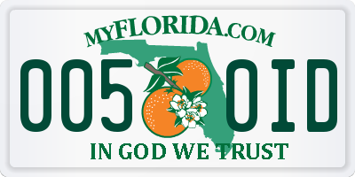 FL license plate 0050ID