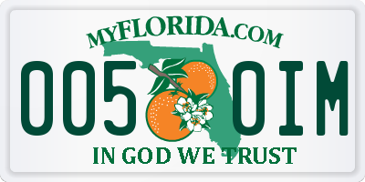 FL license plate 0050IM