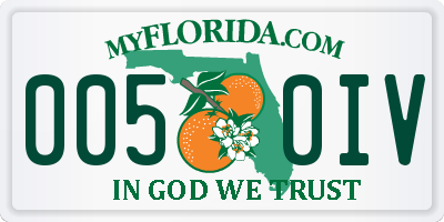 FL license plate 0050IV
