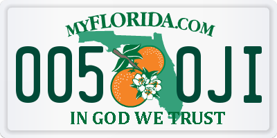 FL license plate 0050JI