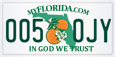 FL license plate 0050JY