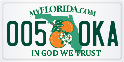FL license plate 0050KA