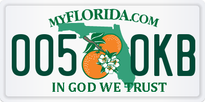 FL license plate 0050KB
