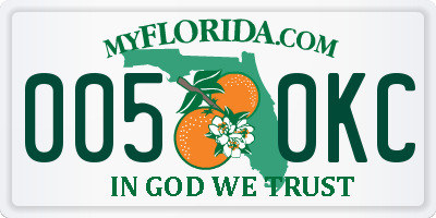 FL license plate 0050KC