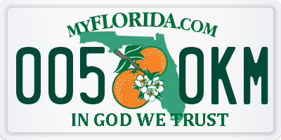 FL license plate 0050KM