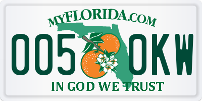 FL license plate 0050KW