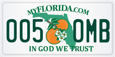 FL license plate 0050MB