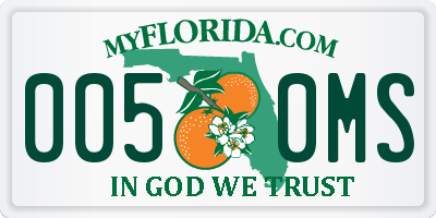 FL license plate 0050MS