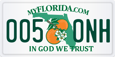 FL license plate 0050NH