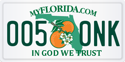 FL license plate 0050NK
