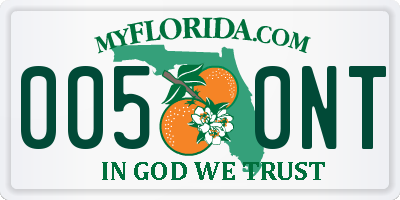 FL license plate 0050NT