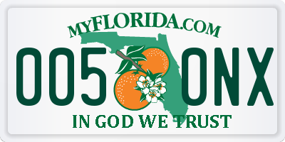 FL license plate 0050NX