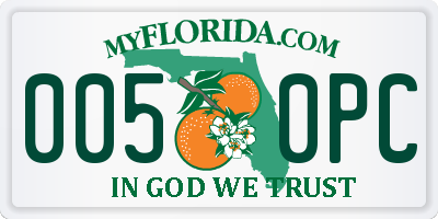 FL license plate 0050PC