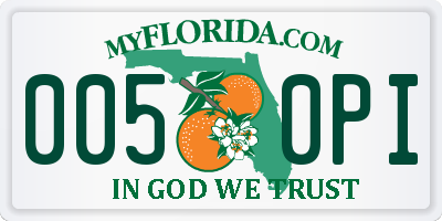 FL license plate 0050PI