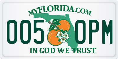 FL license plate 0050PM