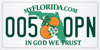 FL license plate 0050PN