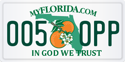 FL license plate 0050PP