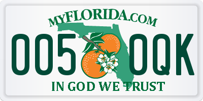 FL license plate 0050QK