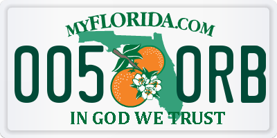 FL license plate 0050RB