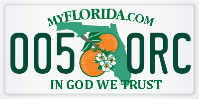 FL license plate 0050RC