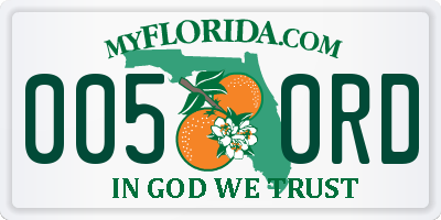 FL license plate 0050RD