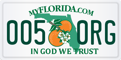 FL license plate 0050RG