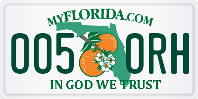 FL license plate 0050RH