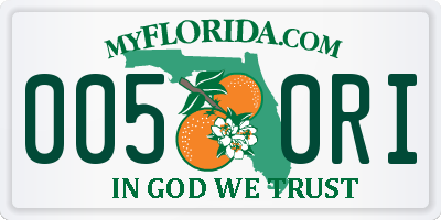 FL license plate 0050RI