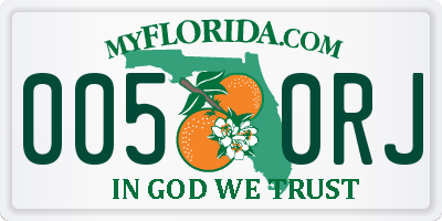 FL license plate 0050RJ