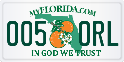 FL license plate 0050RL