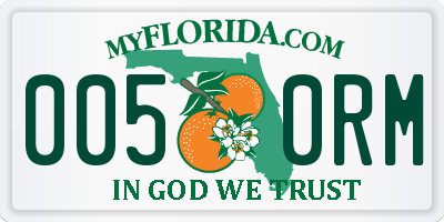 FL license plate 0050RM