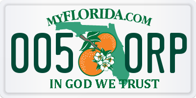 FL license plate 0050RP