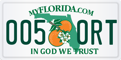 FL license plate 0050RT