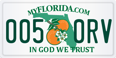FL license plate 0050RV