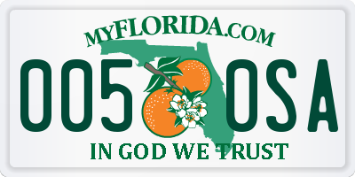 FL license plate 0050SA