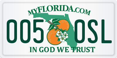 FL license plate 0050SL