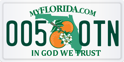 FL license plate 0050TN