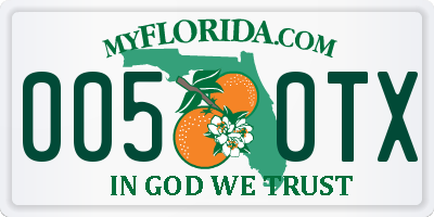 FL license plate 0050TX