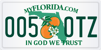 FL license plate 0050TZ