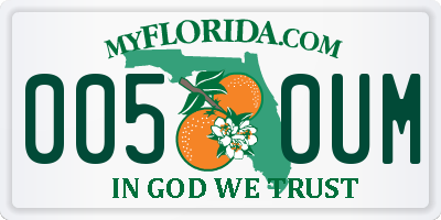 FL license plate 0050UM