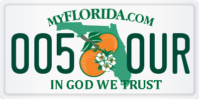 FL license plate 0050UR