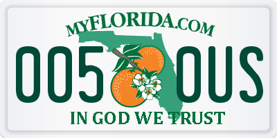 FL license plate 0050US