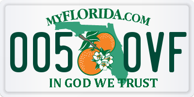 FL license plate 0050VF