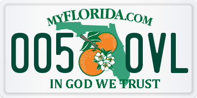 FL license plate 0050VL