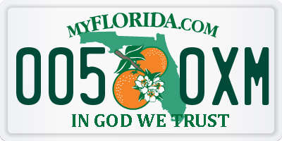 FL license plate 0050XM