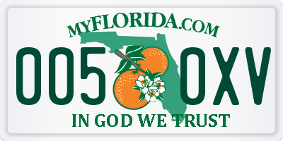 FL license plate 0050XV