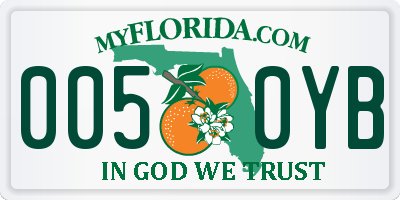 FL license plate 0050YB