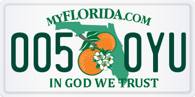 FL license plate 0050YU