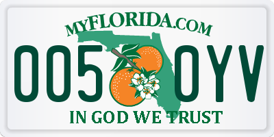 FL license plate 0050YV